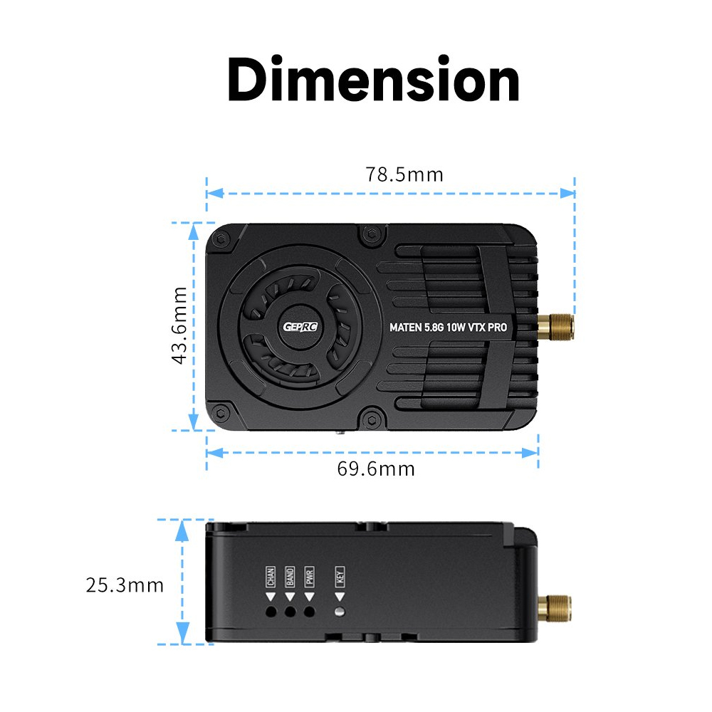 GEPRC MATEN 5,8G 10 Вт VTX PRO – обзор и цена Drone Racing Transmitter