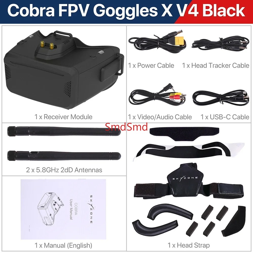 Очки FPV Cobra SD X V4 800x480 – обзор и цена Drone Racing Goggles